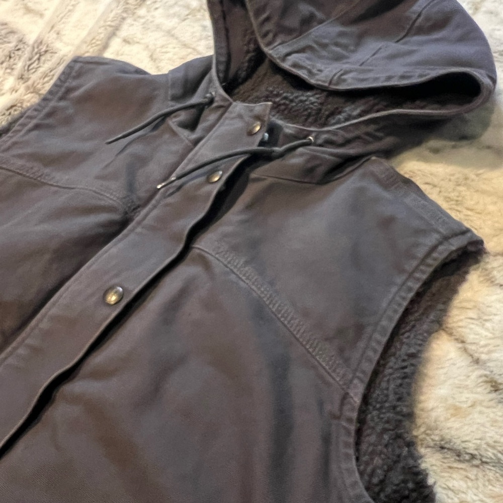 Vintage Carhartt Hooded Women’s Work Vest in Navy Blue XXL (20) - Picture 2 of 6